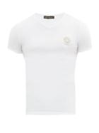 Matchesfashion.com Versace - Medusa Logo V Neck Stretch Cotton Jersey T Shirt - Mens - White