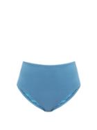 Matteau - High-rise Recycled-fibre Bikini Briefs - Womens - Blue