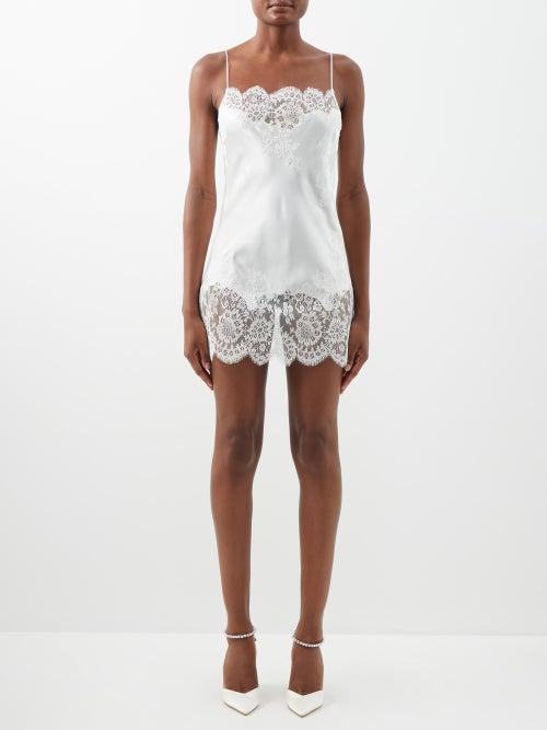 Carine Gilson - Lace-trimmed Silk-satin Camisole - Womens - White