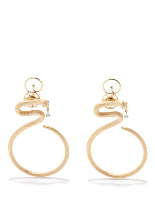 Ladies Jewellery Ammanii - The First Ruler Gold-vermeil Snake Earrings - Womens - Gold