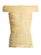 Dolce & Gabbana Off-the-shoulder Ruched Sheer Top