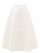 Matchesfashion.com Lee Mathews - Olive Quilted-cotton Midi Skirt - Womens - Ivory
