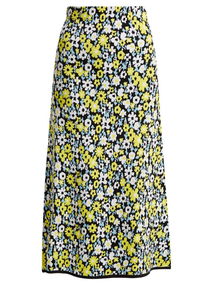 Joostricot Floral-intarsia Stretch-jersey Skirt