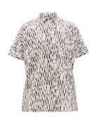 Matchesfashion.com E. Tautz - Dolman-sleeve Geometric-print Cotton Shirt - Mens - White Multi