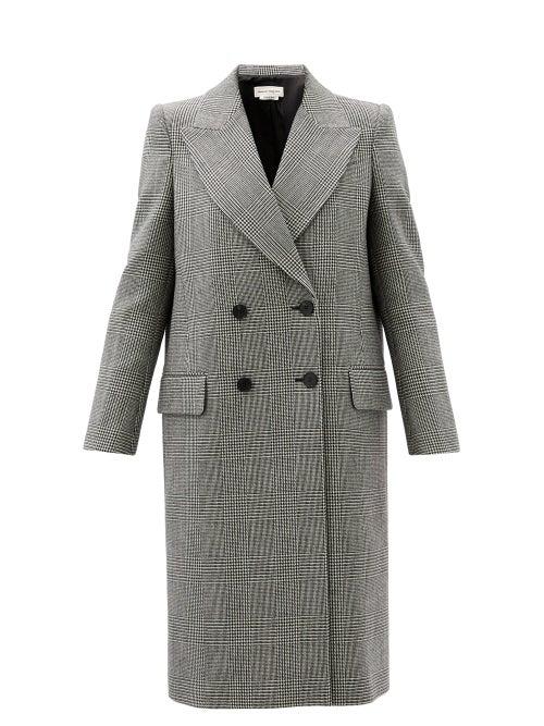 Matchesfashion.com Alexander Mcqueen - Prince-of-wales-check Double-breasted Wool Coat - Womens - Grey