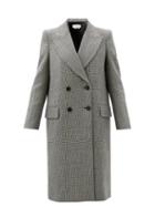 Matchesfashion.com Alexander Mcqueen - Prince-of-wales-check Double-breasted Wool Coat - Womens - Grey