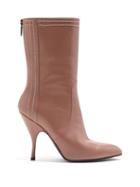 Matchesfashion.com Bottega Veneta - Chain Embellished Leather Boots - Womens - Light Pink