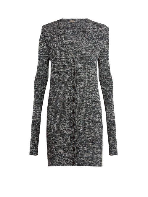 Matchesfashion.com Bottega Veneta - Long Sleeved Chenille Cardigan - Womens - Grey Multi