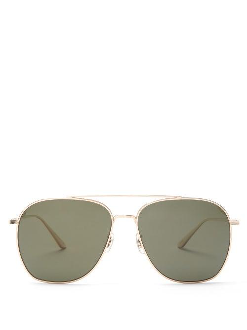 Matchesfashion.com The Row - X Oliver Peoples Ellerston Titanium Sunglasses - Womens - Black Gold