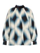 Fendi Neon-print Tie-neck Silk-georgette Blouse