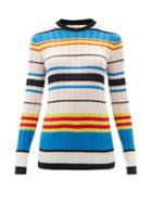 Ladies Rtw Marni - Striped Ribbed Wool Sweater - Womens - Multi