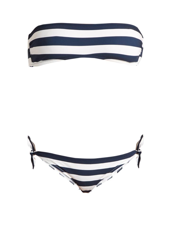 Dolce & Gabbana Stripe-print Bandeau Bikini
