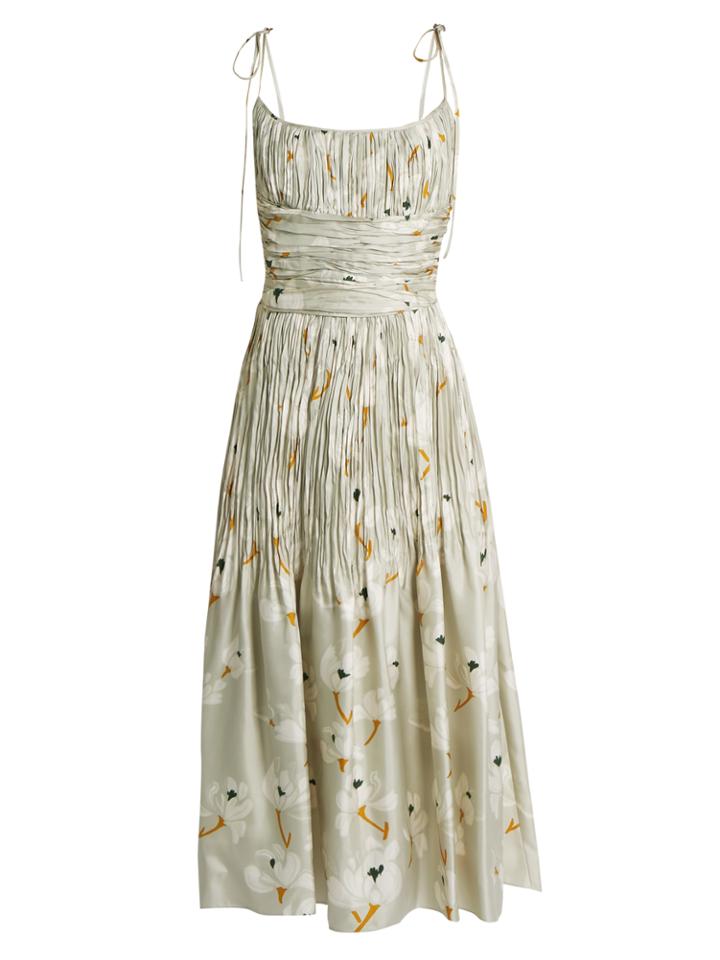 Brock Collection Didier Pleated Silk Dress