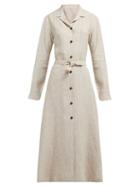Matchesfashion.com Giuliva Heritage Collection - The Clara Pinstriped Linen Dress - Womens - White Multi