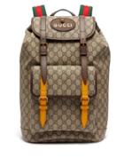 Matchesfashion.com Gucci - Gg Supreme Print Leather Trimmed Canvas Backpack - Mens - Brown Multi