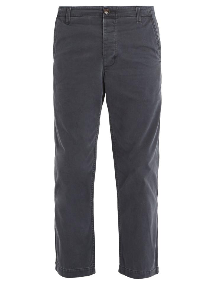 Gucci Logo-patch Straight-leg Cotton Cropped Trousers