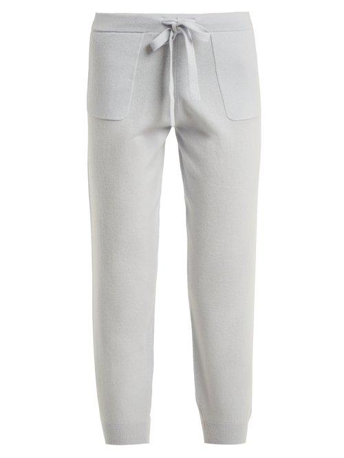 Matchesfashion.com Allude - Drawstring Waist Wool Blend Trousers - Womens - Light Blue