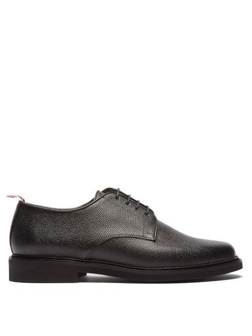 Thom Browne - Tricolour-stripe Pebbled-leather Derby Shoes - Mens - Black