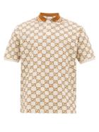 Matchesfashion.com Gucci - Gg-embroidered Cotton-blend Piqu Polo Shirt - Mens - Brown Multi