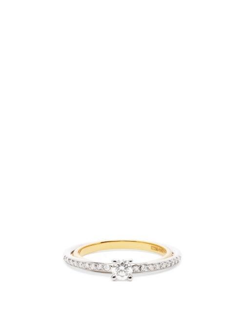 Ladies Fine Jewellery Charlotte Chesnais Fine Jewellery - Elipse Solitaire Diamond & 18kt Gold Ring - Womens - Gold