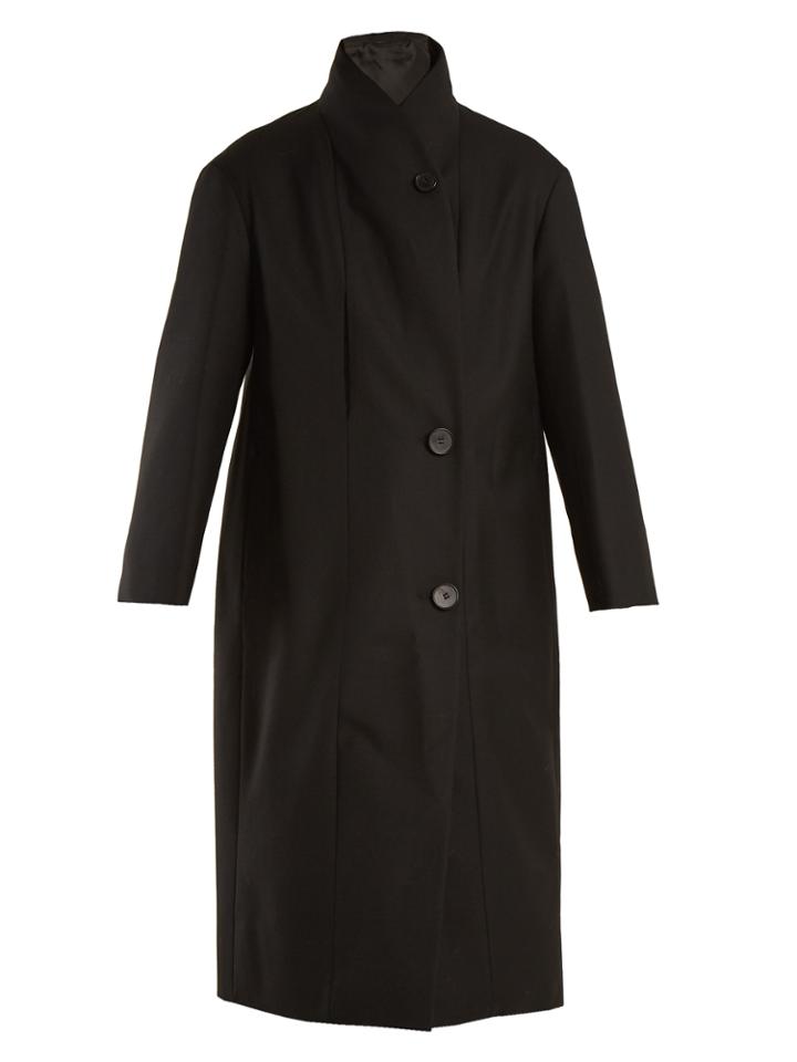 Lemaire High-neck Single-breasted Cotton-twill Coat
