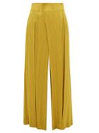 Matchesfashion.com Pleats Please Issey Miyake - Mannish Technical Pleated Trousers - Womens - Dark Yellow