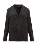 Matchesfashion.com Edward Crutchley - Single Breasted Pinstriped Wool Twill Blazer - Womens - Black