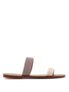 Matchesfashion.com Malone Souliers - Millie Raffia And Leather Slides - Womens - White Multi