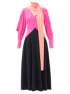 Matchesfashion.com Roksanda - Malika Colour-block Wool-crepe Midi Dress - Womens - Multi