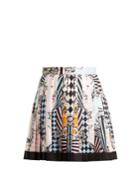 Versace Harlequin-print Silk Skirt
