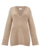 Matchesfashion.com Khaite - Dana Braided Appliqu Cashmere Sweater - Womens - Beige