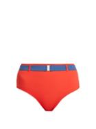 Matchesfashion.com Solid & Striped - The Josephine Belted High Rise Bikini Briefs - Womens - Red