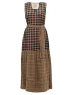 Matchesfashion.com Ace & Jig - Julien Belted Checked Cotton Dress - Womens - Green Multi