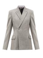 Matchesfashion.com Balenciaga - Prince Of Wales-check Wool Single-breasted Blazer - Womens - Grey
