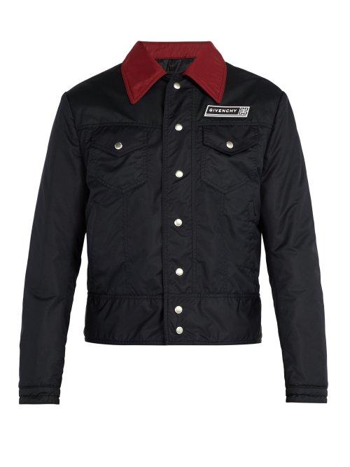 Matchesfashion.com Givenchy - Contrast Collar Shell Jacket - Mens - Black
