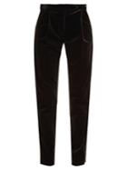 Elie Saab Mid-rise Slim-leg Velvet Trousers