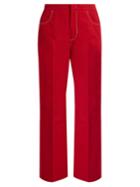 No. 21 High-rise Straight-leg Cotton-blend Trousers