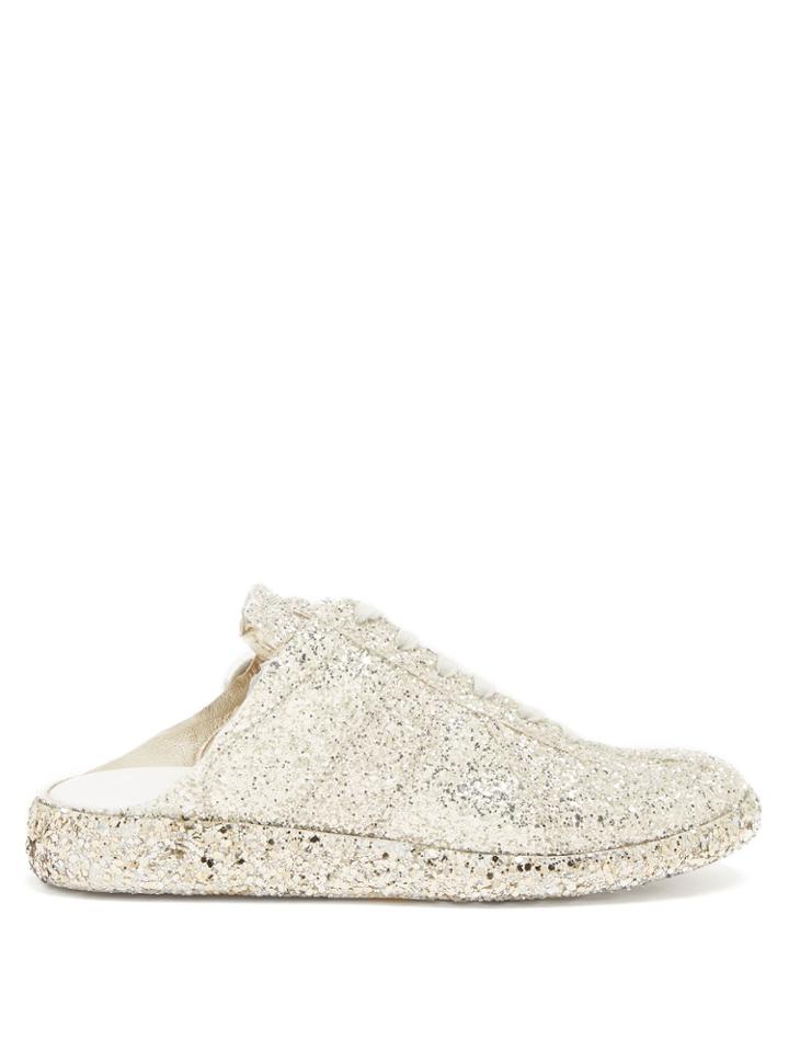 Maison Margiela Lace-up Backless Glitter-embellished Trainers