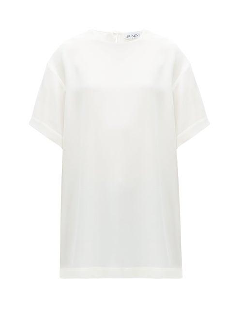 Matchesfashion.com Raey - Long-line Silk Top - Womens - Ivory