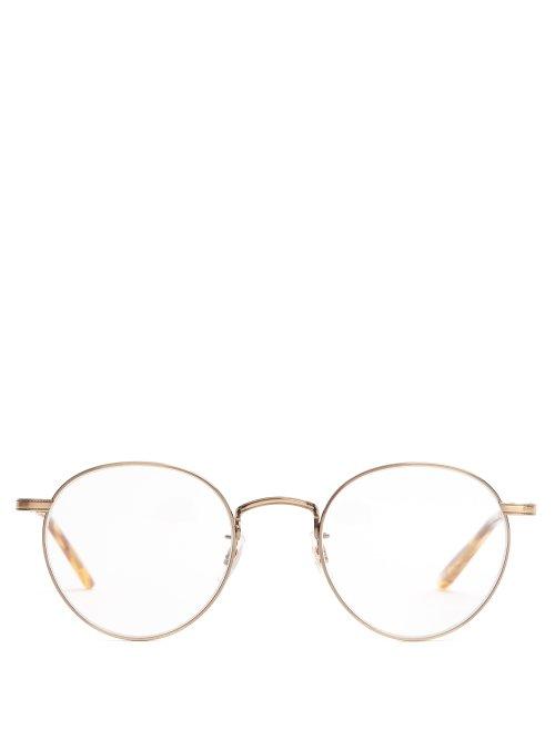 Matchesfashion.com Garrett Leight - Wilson 49 Round Frame Glasses - Mens - Gold