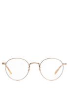 Matchesfashion.com Garrett Leight - Wilson 49 Round Frame Glasses - Mens - Gold