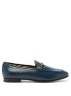 Matchesfashion.com Gucci - Jordaan Horsebit Leather Loafers - Womens - Navy