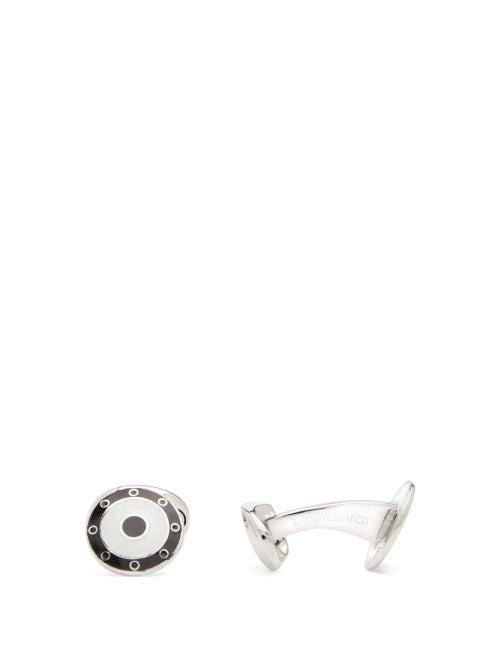 Matchesfashion.com Deakin & Francis - Round Sterling Silver Cufflinks - Mens - Black