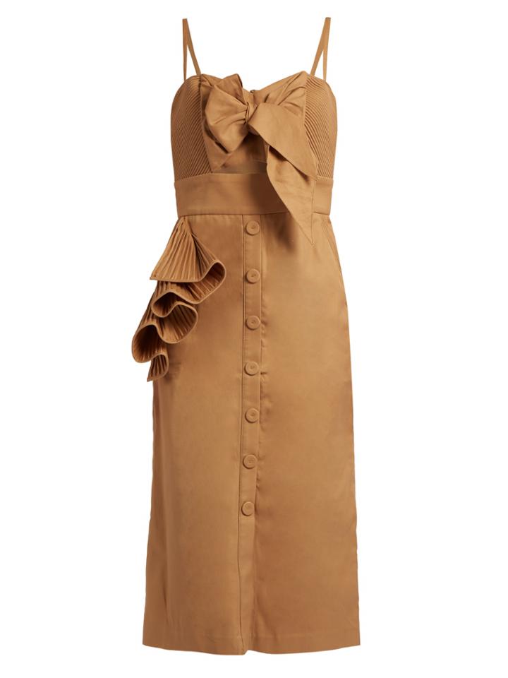 Johanna Ortiz Soledad Ruffled Cotton-drill Dress