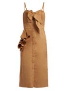 Johanna Ortiz Soledad Ruffled Cotton-drill Dress