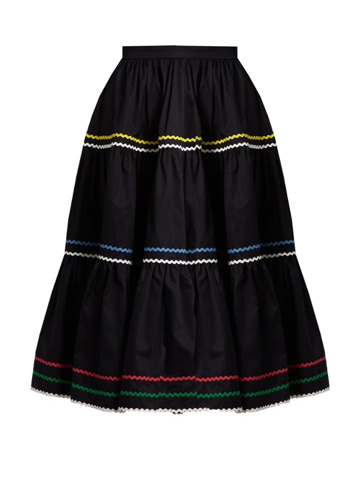 Anna October Ric-rac Trimmed Cotton Skirt