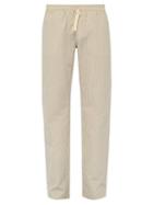 Matchesfashion.com The Gigi - Waikiki Pinstripe Cotton Blend Trousers - Mens - Beige