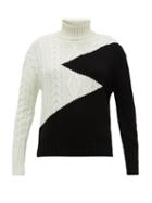 Matchesfashion.com Symonds Pearmain - Zigzag Intarsia Roll Neck Wool Sweater - Womens - Black White