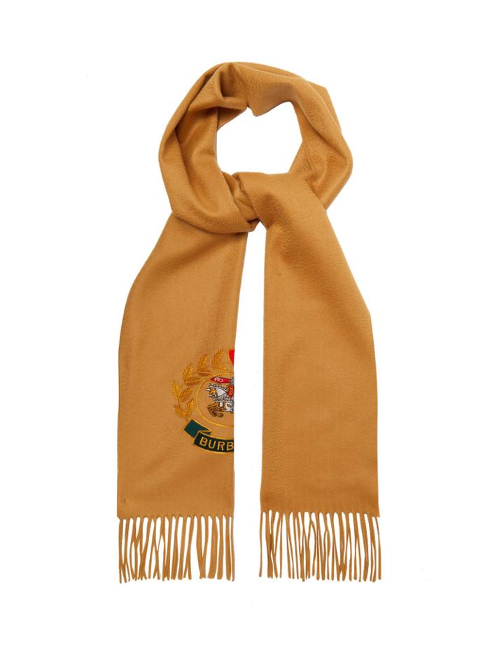 Burberry Archive Logo-embroidered Cashmere Scarf