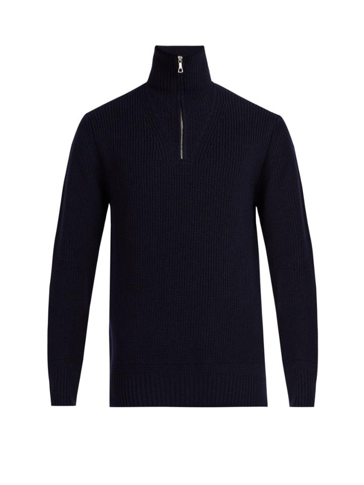 Officine Générale Half-zip Wool Sweater
